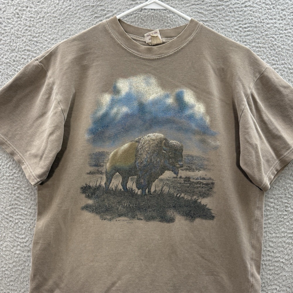 Vintage Art Unlimited Shirt Adult Medium Tan Crewneck Nature Grunge Faded 90s - Picture 10 of 12